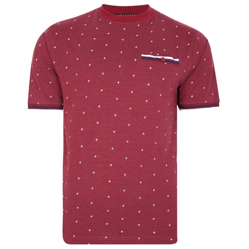 KAM Drop Needle Jersey T-Shirt Burgund